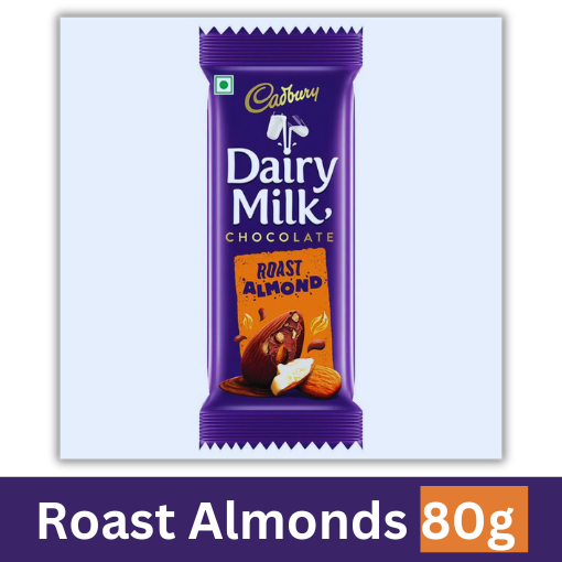 CADBURY DAIRY MILK ROAST ALMOND CHOCOLATE BAR 80G