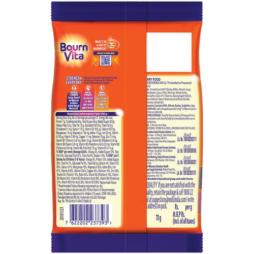 Bournvita Chocolate Nutrition Drink, 70g Pouch
