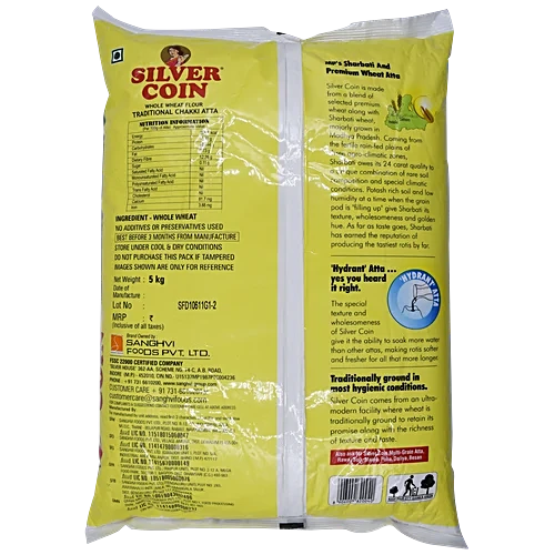 Silver Coin Traditional Chakki Atta, 5 kg Pouch