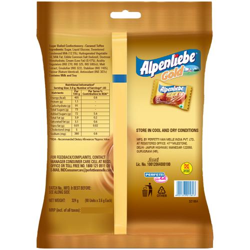 Alpenliebe Gold Gold Caramel Toffee Toffee, 324 g Pouch