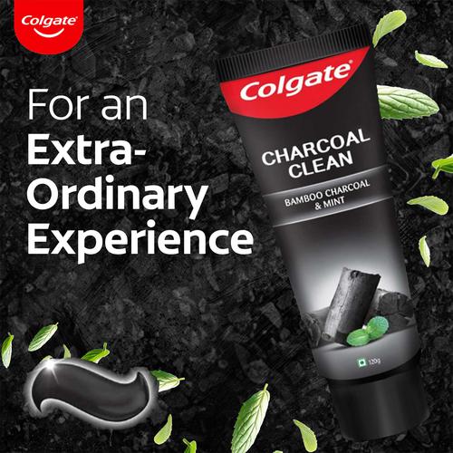 Colgate Charcoal Clean Gel Toothpaste - Bamboo Charcoal & Mint, 240 g (2 x 120 g)