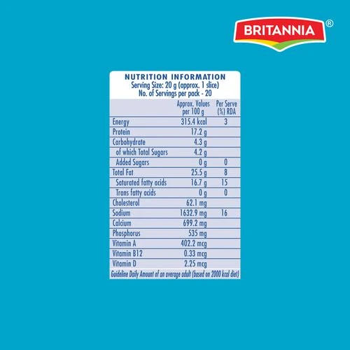 Britannia The Laughing Cow Cheese - Slice, 400 g (20 Slices x 20 g each)