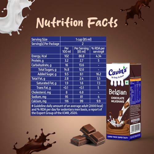 CAVIN'S MILK SHAKE CHOCOLATE 170ML