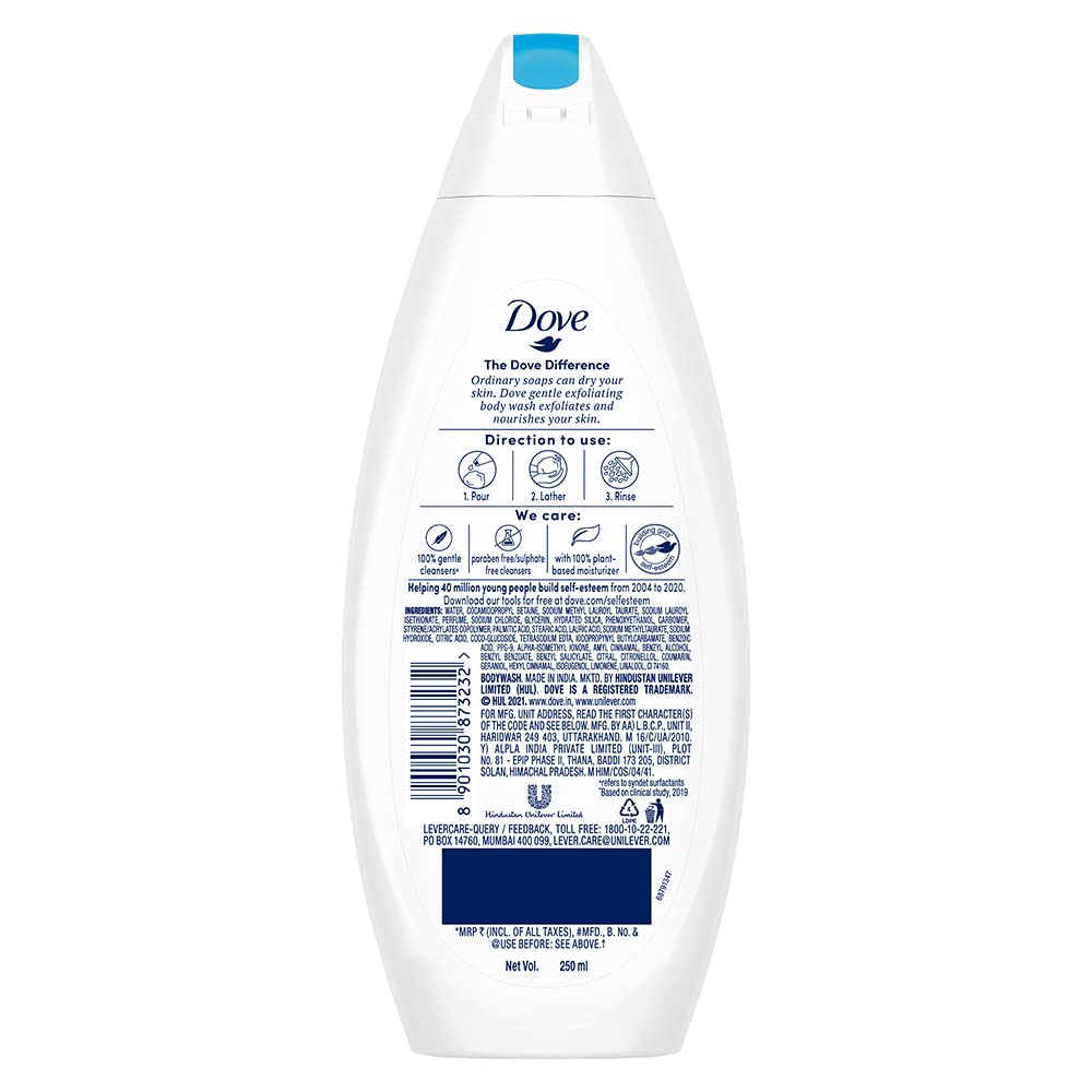DOVE GENTLE EXFOLIATING BODY WASH250ML
