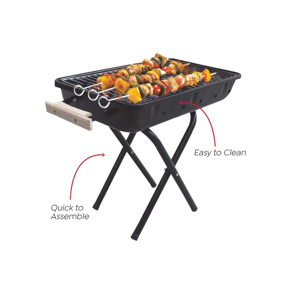 Prestige PPBW 04 Portable Barbeque with Detachable Legs, Black