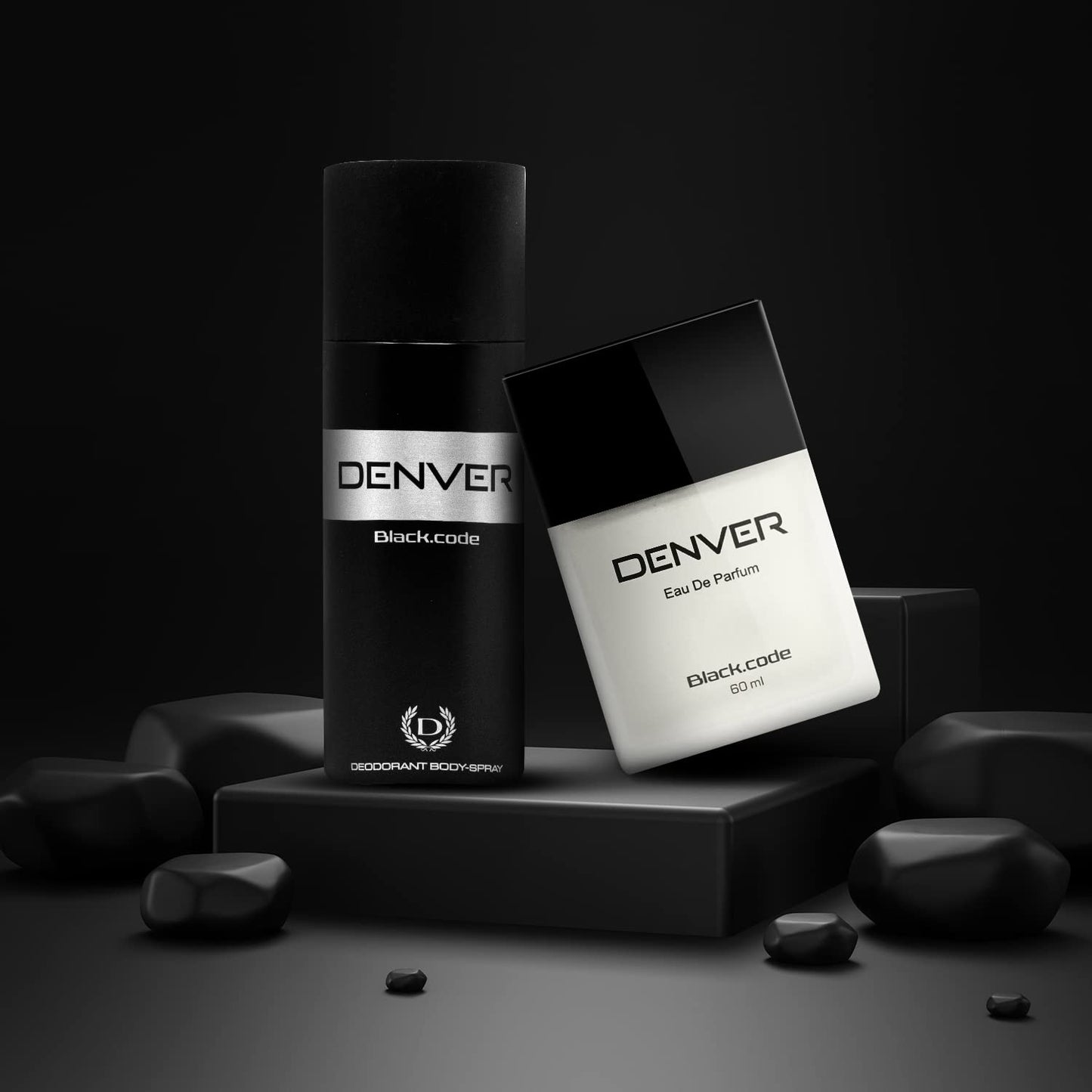 Denver Black Code Gift Pack Set - Deodorant (150Ml) + Perfume (60Ml) | Fresh, Aerosol | Long Lasting Deo Perfume Scent For Men