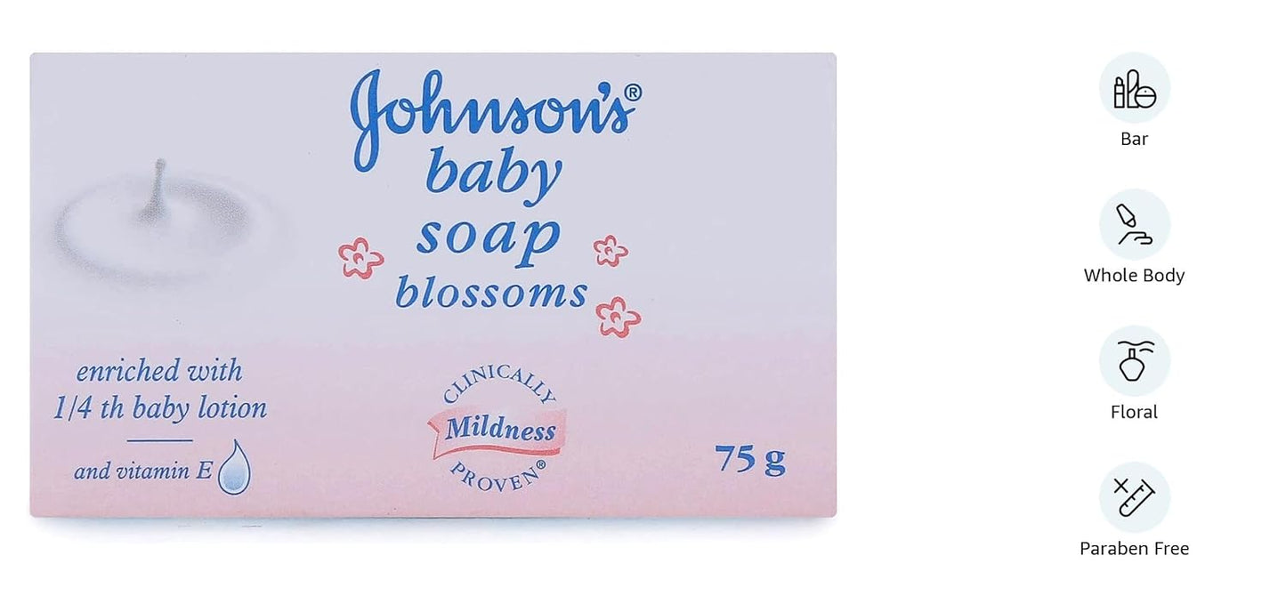 Johnson’s Baby Soap Blossoms with New Easy Grip Shape, 75g