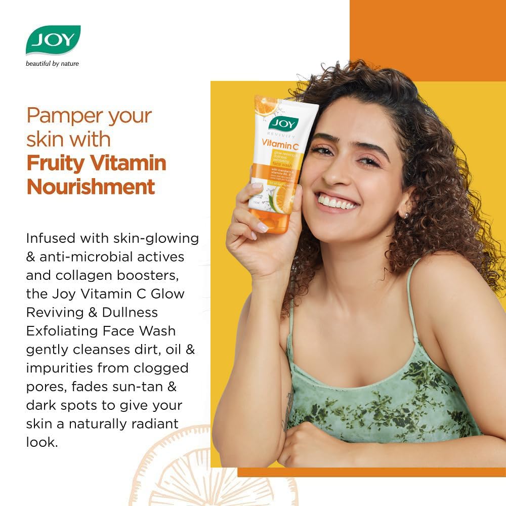 Joy Vitamin C Brightening Face Wash For Bright and Glowing Skin 100ml
