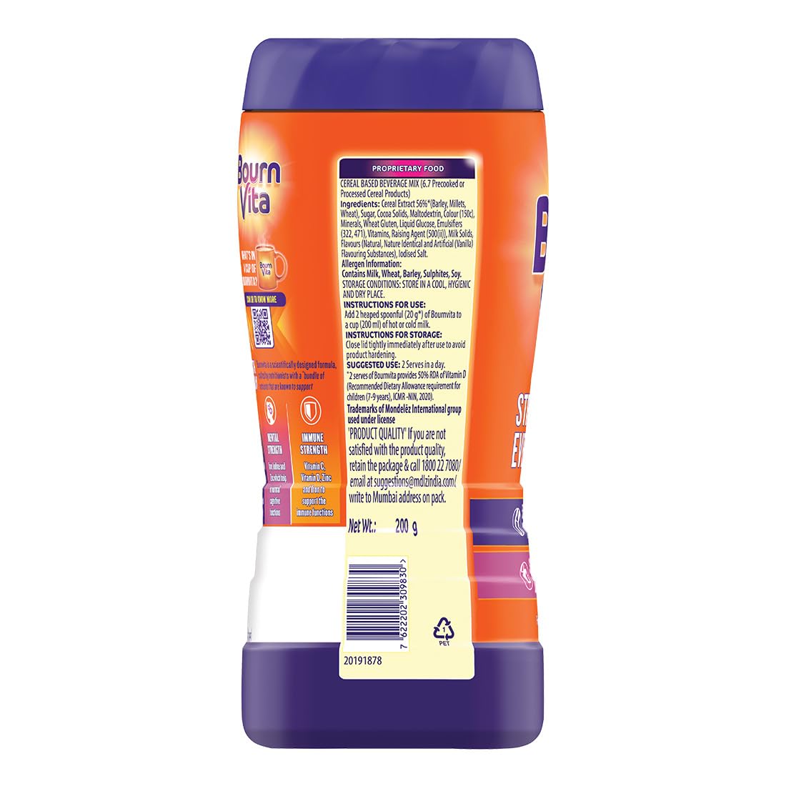 Bournvita Chocolate Nutrition Drink 200g Jar