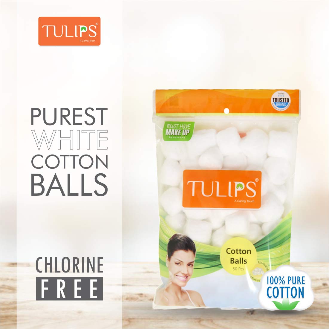 Tulips colour cotton balls