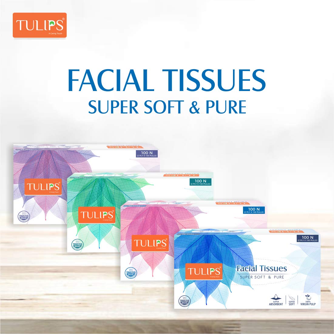 Tulips facial tissues 100n