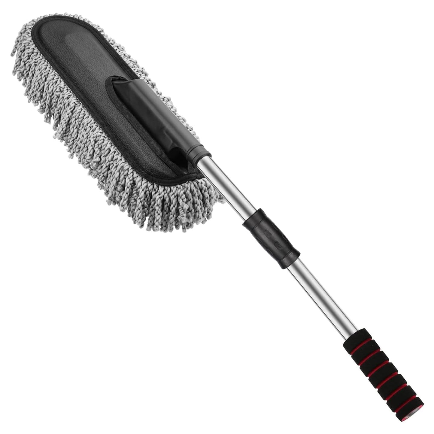 AllExtreme Soft Microfiber Car Duster Brush with Extendable Handle Wet & Dry Scratch Free Surface Cleaner Multipurpose Kitchen Accessory for Dusting Cleaning (Grey, Pack of 1)