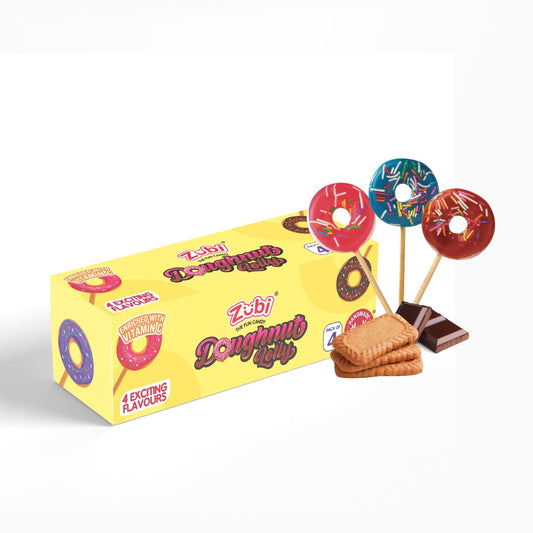 ZUBI THE FUN CANDY Doughnut Lolly | Enriched with Vitamin C | Handmade Lollies