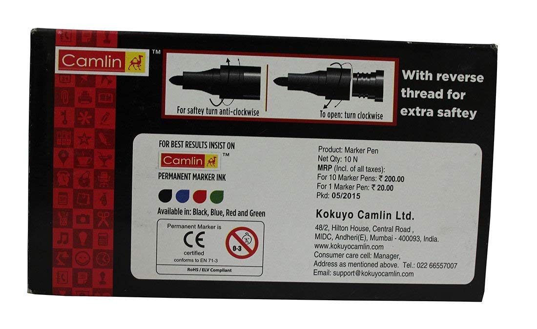 Camlin Bold-E Black Permanent Marker