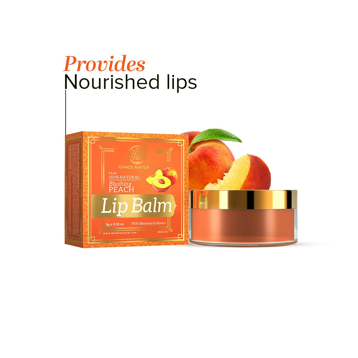 KHADI LIP BALM 8 GM PEACH