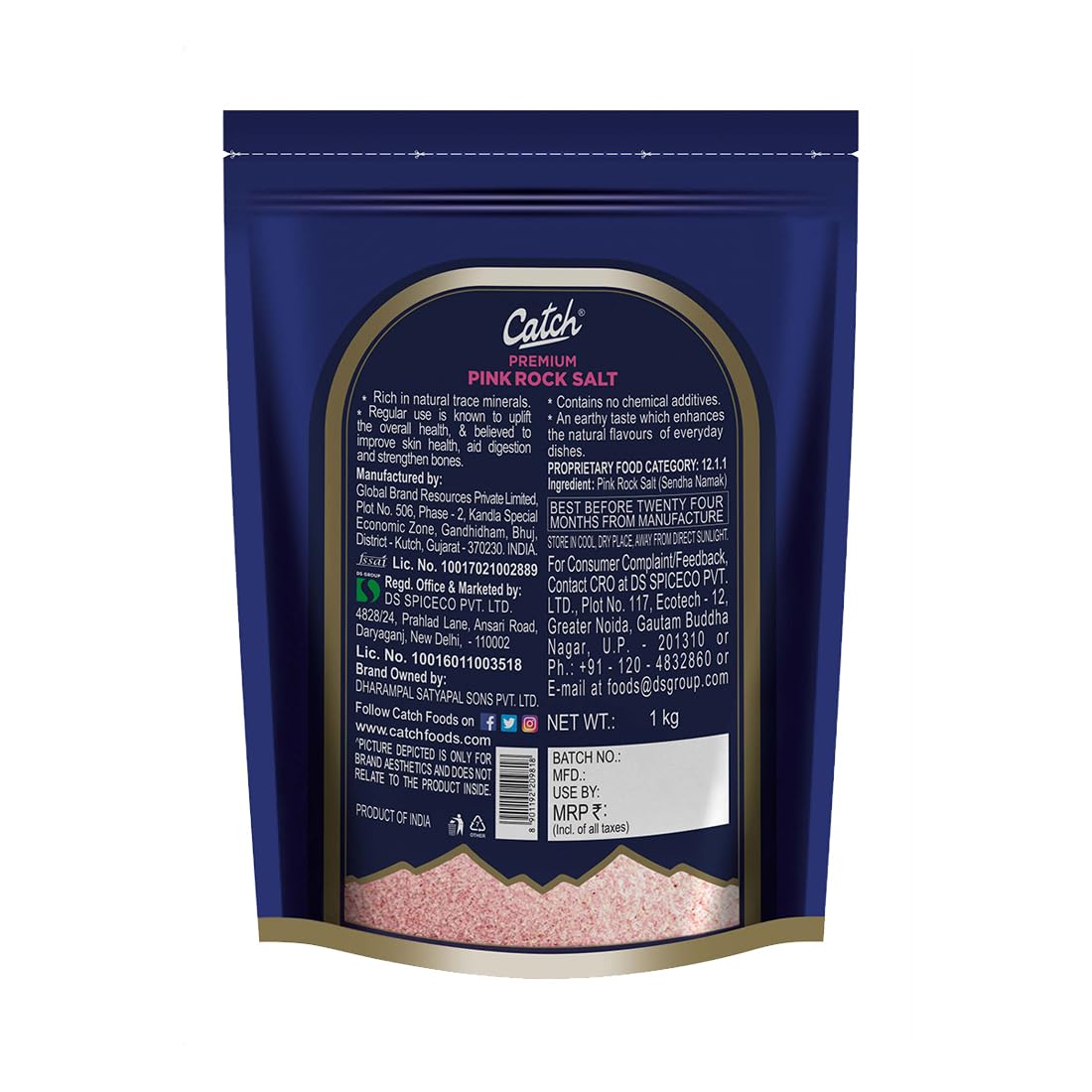 Catch Rock Salt Pink Rock Salt Premium Sendha Namak 1 Kg