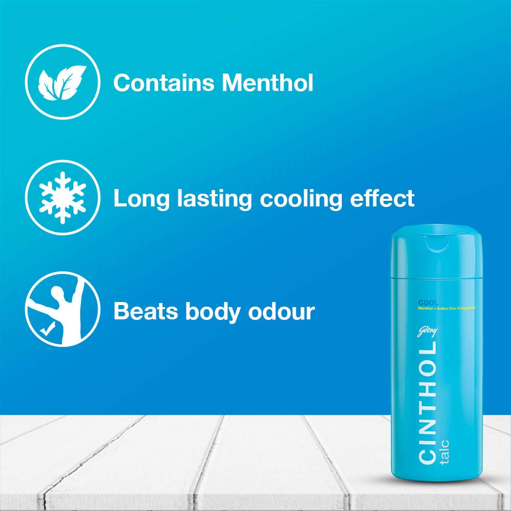 Cinthol Godrej Cool Talcum Powder (Pack of 300g) | Superior Germ Protection | Insta Deo Fragrance Roll over image to zoom in Cinthol Godrej Cool Talcum Powder (Pack of 300g) | Superior Germ Protection