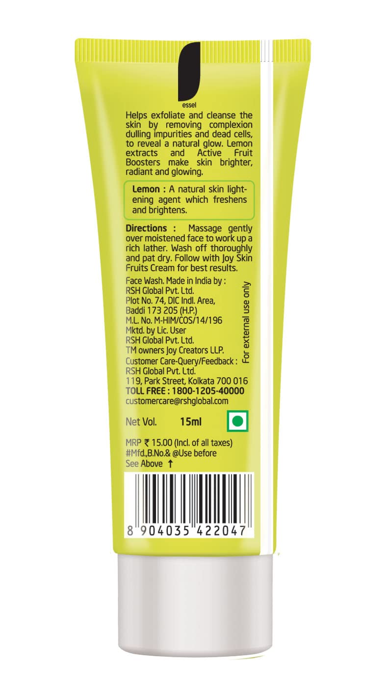 JOY SKIN FRUITRS BRIGHTENING LEMON Face Wash 15 ml