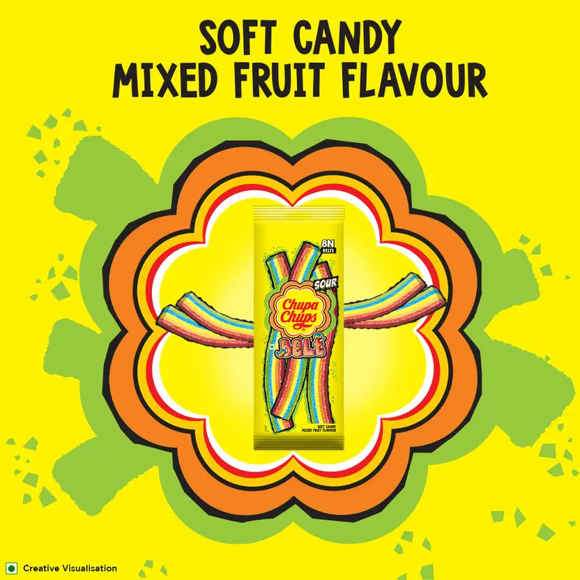 CHUPA CHUP SOUR BELT STRAWBERRY CANDY