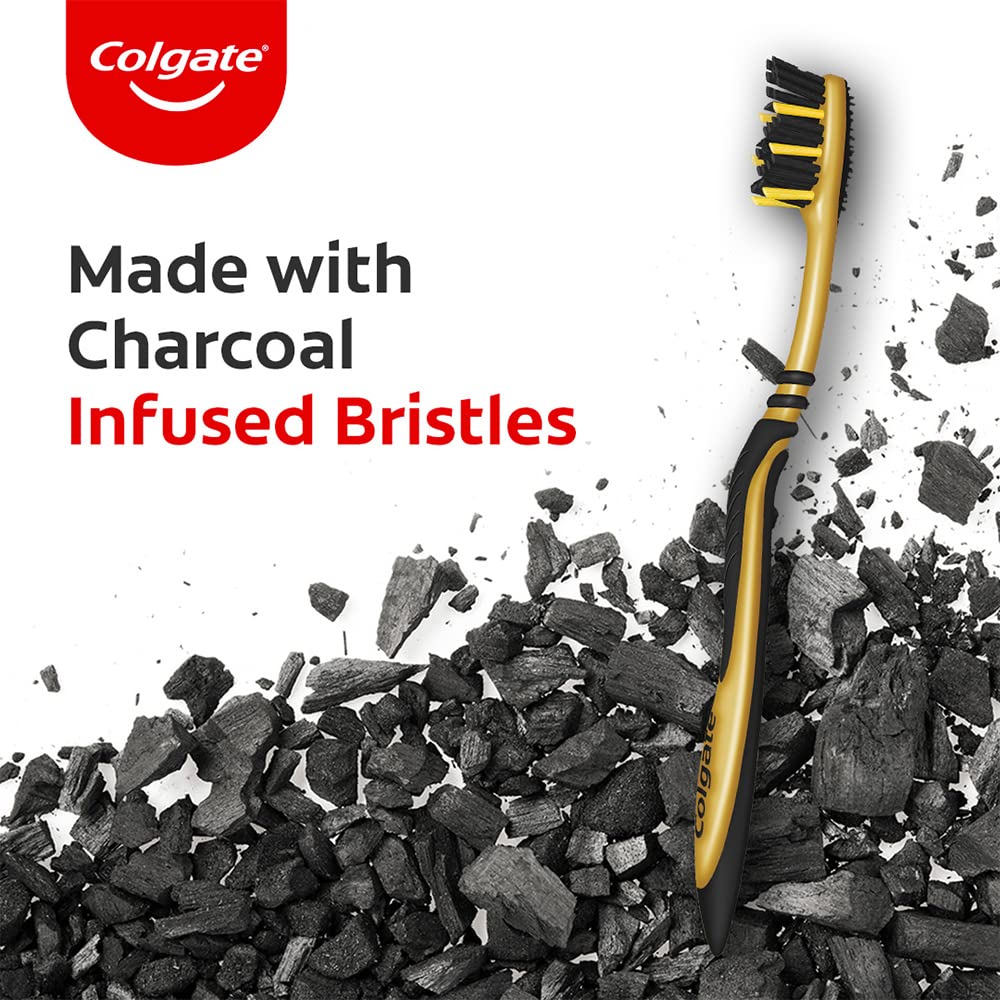 Colgate Zigzag Charcoal Soft Bristle Manual Toothbrush For Adults