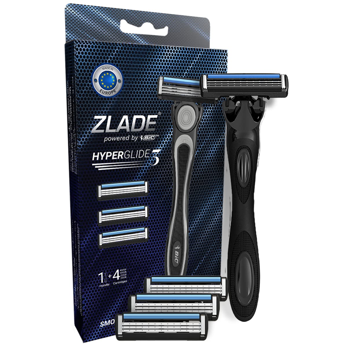 Zlade HyperGlide3 Shaving Razor For Men | Long Lasting Titanium and Chromium Coated Blades
