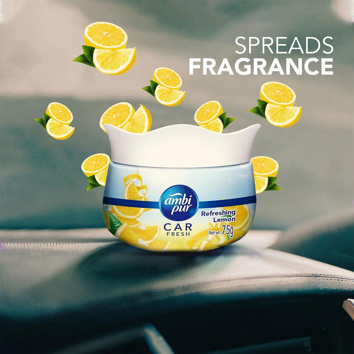 Ambi Pur Car Freshener Gel, Refreshing Lemon, 75 g