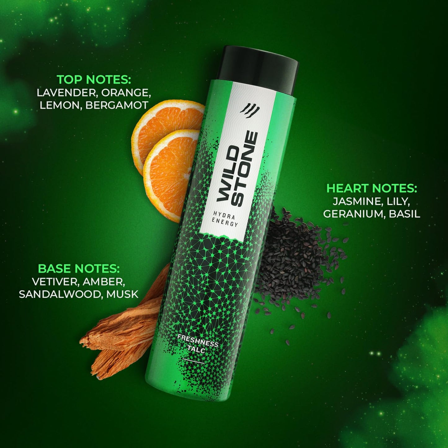 Wild stone hydra energy freshness talc 100g