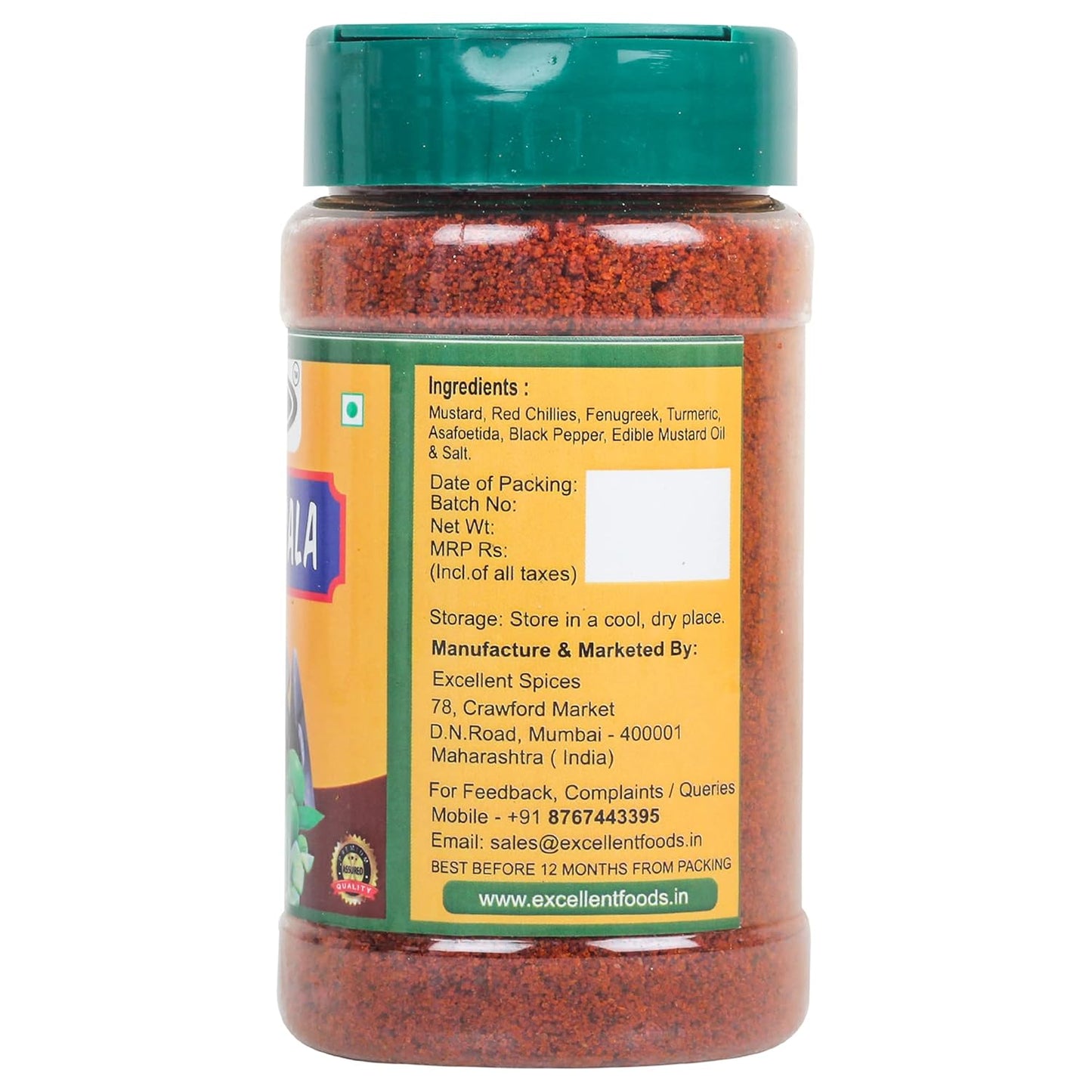 EXCELLENT FOODS - Pickle/Achar Masala Powder -100g x 2 Pack (200g)