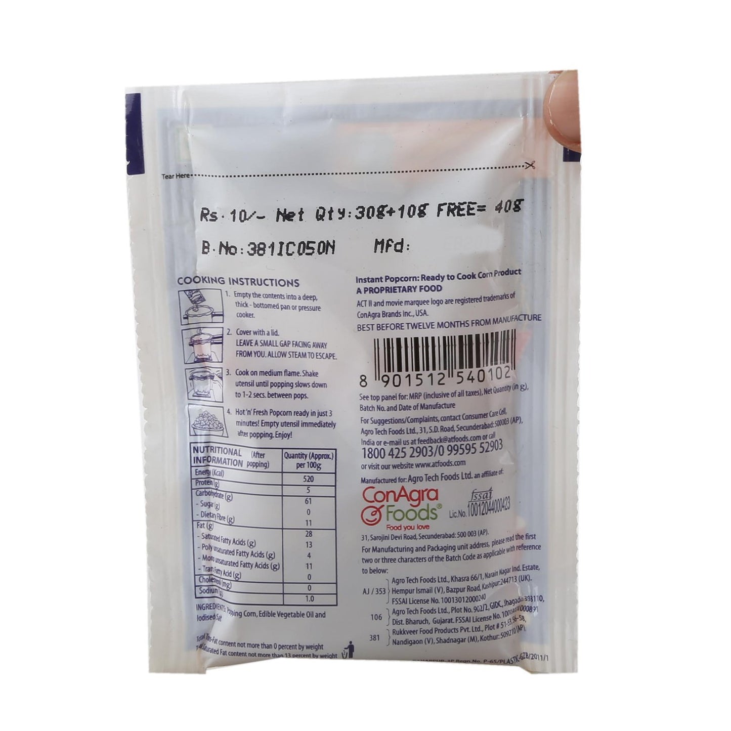 Act II Instant Popcorn - Classic Salted, 40g Pouch