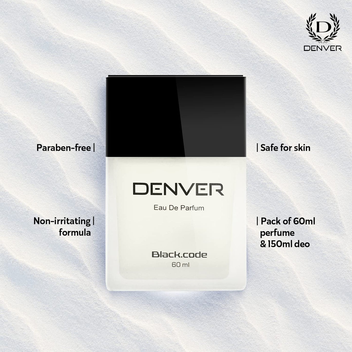Denver Black Code Gift Pack Set - Deodorant (150Ml) + Perfume (60Ml) | Fresh, Aerosol | Long Lasting Deo Perfume Scent For Men