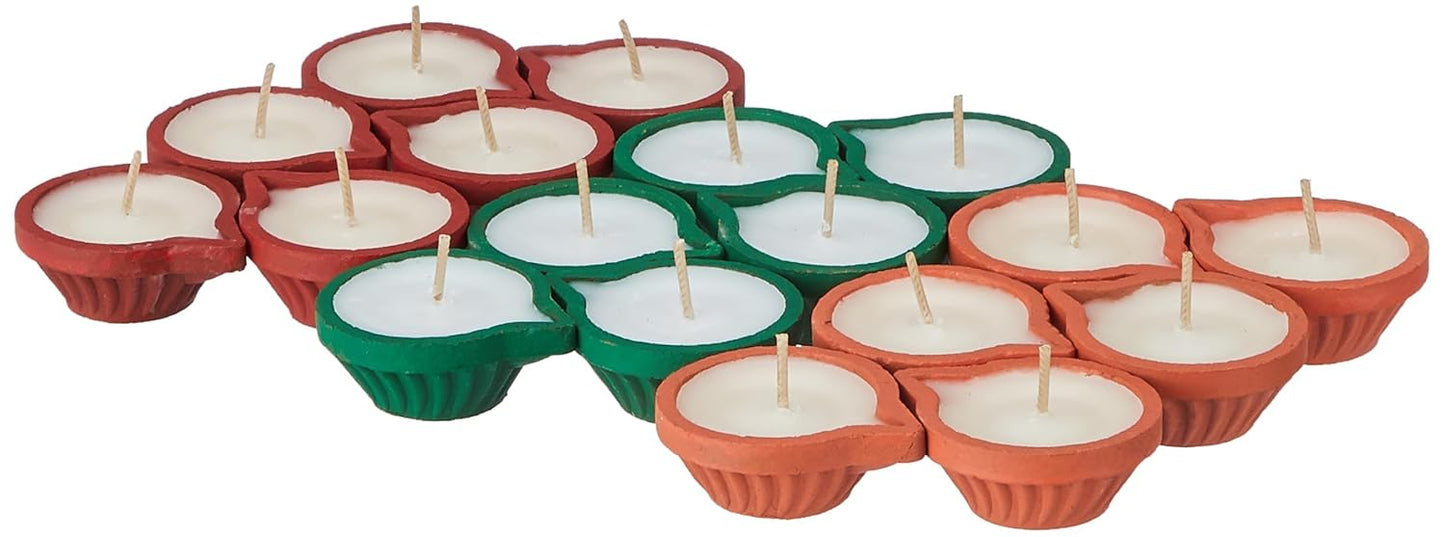 Amazon Brand - Solimo Wax Diya Candle | Unscented | Smokeless | No Residue
