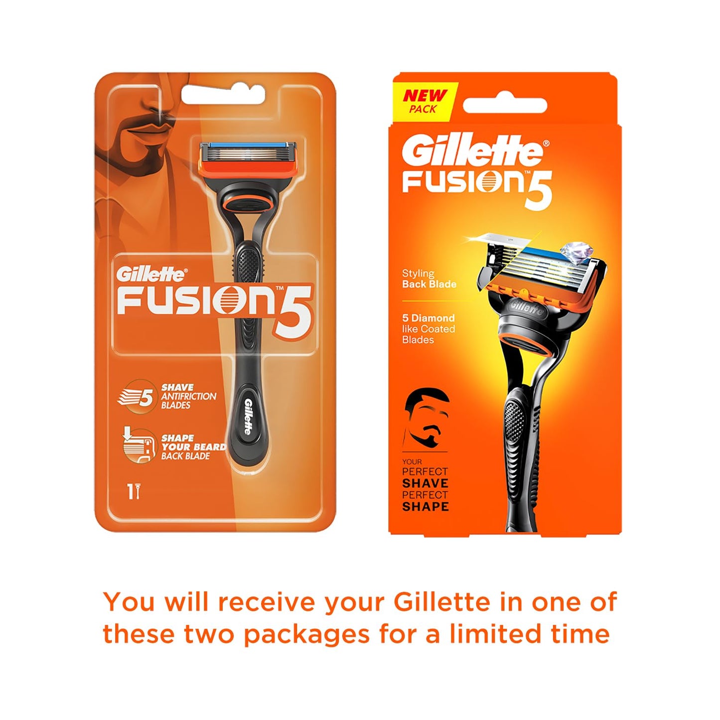 Gillette Fusion Manual Razor for Men with styling back blade for Perfect Shave and Perfect Beard Shape
