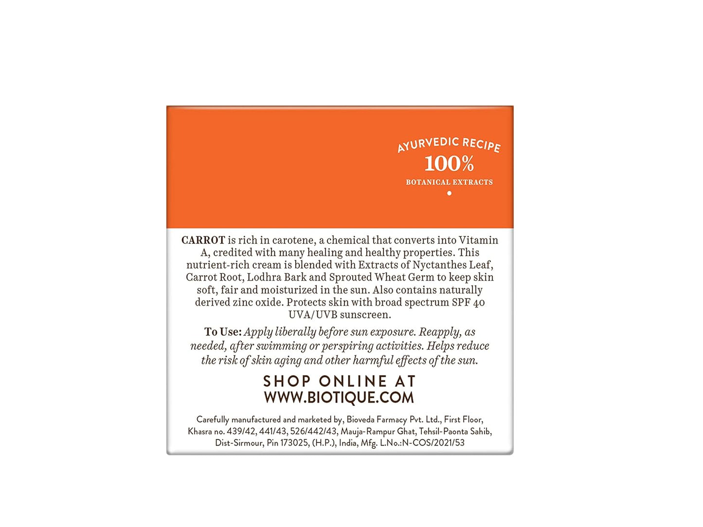 BIOTIQUE SUN SHIELD 40+ SPF 50 G