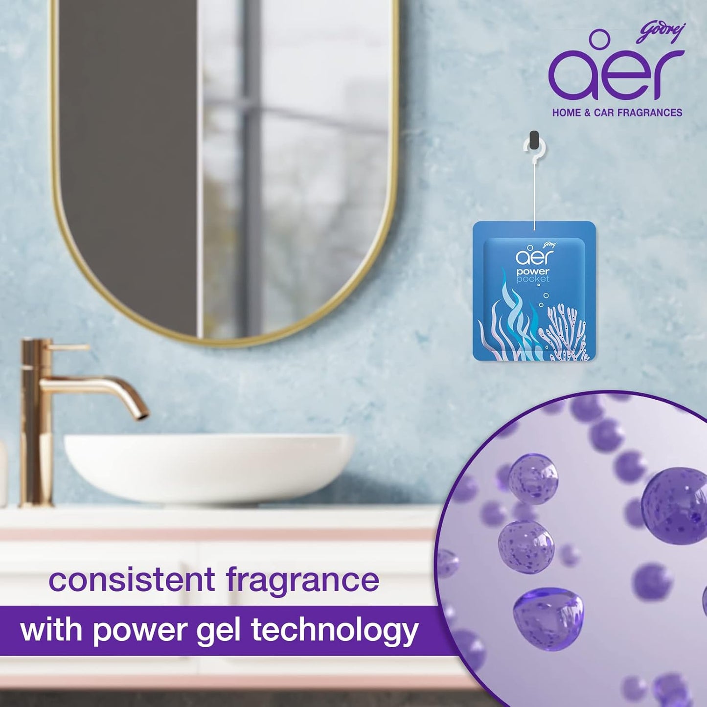 Godrej aer Power Pocket Bathroom Freshener – Assorted Pack of 3 (30g)