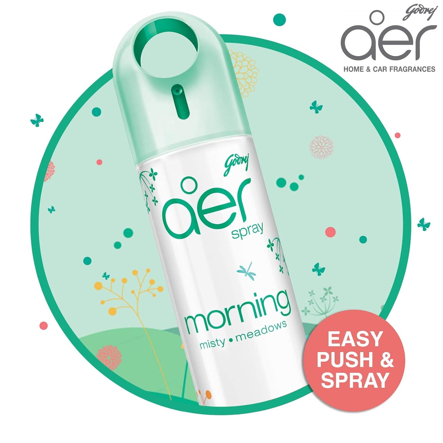 Godrej aer spray, Air Freshener for Home & Office - Morning Misty Meadows | Long-Lasting Fragrance