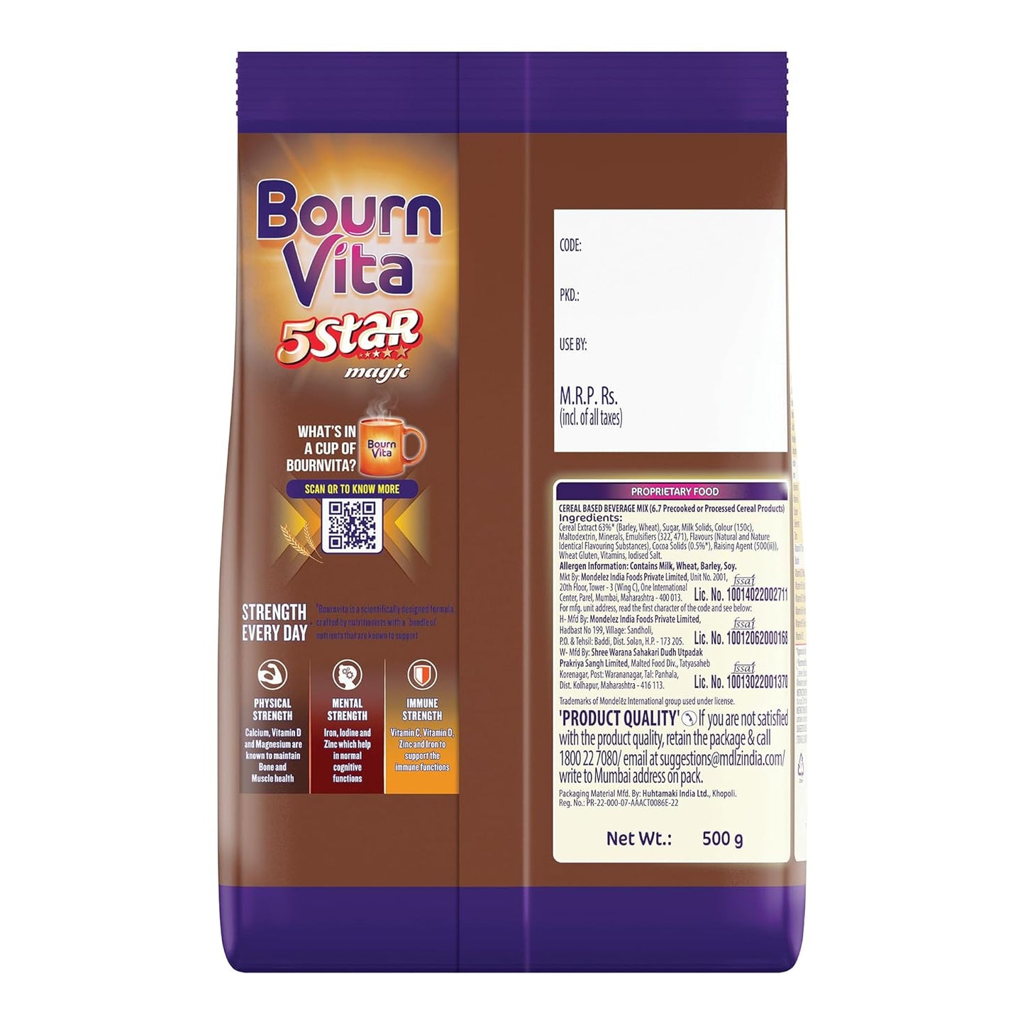 Bournvita 5 Star Magic Nutrition Drink, 500 g Pouch