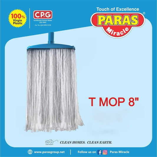 Paras Miracle T Mop 8”, pocha, Loose mop, Cotton mop, Easy Cleaning Home Cleaning mop, Long Stick mop.