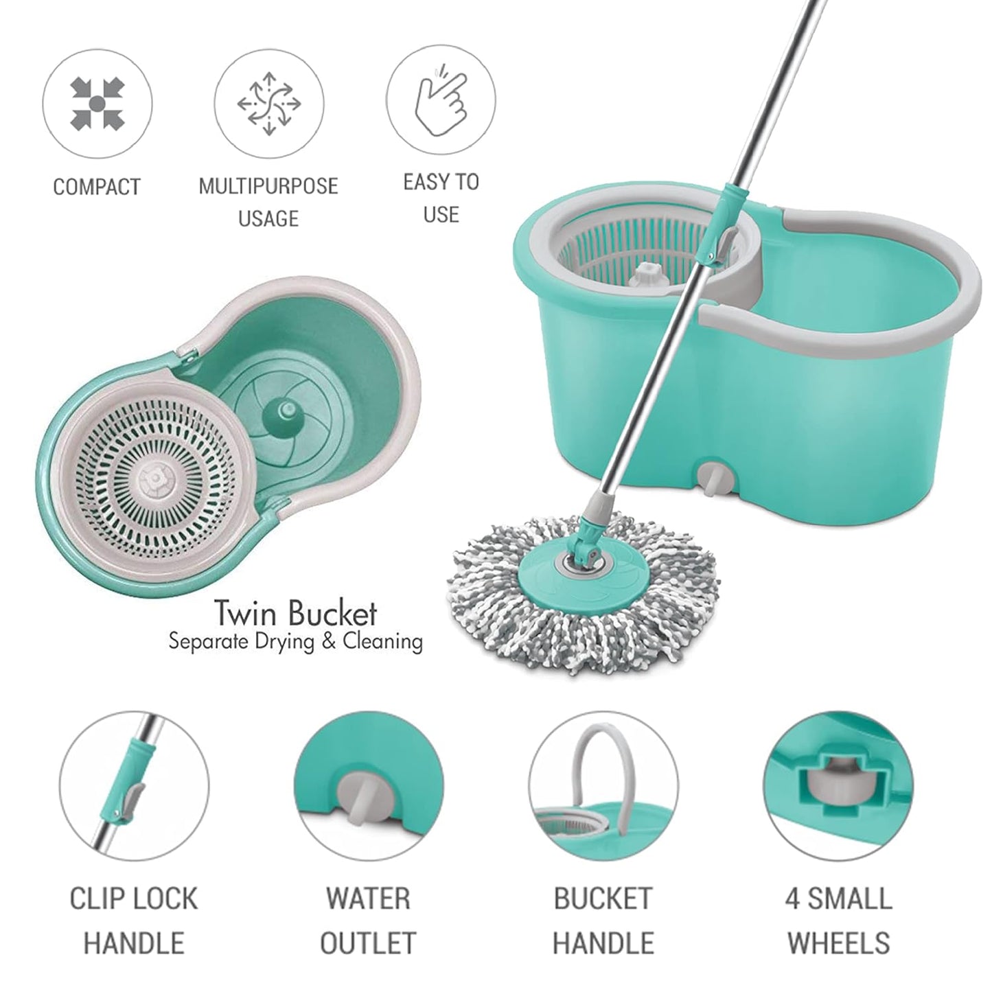 Wheely Spin Mop Steel