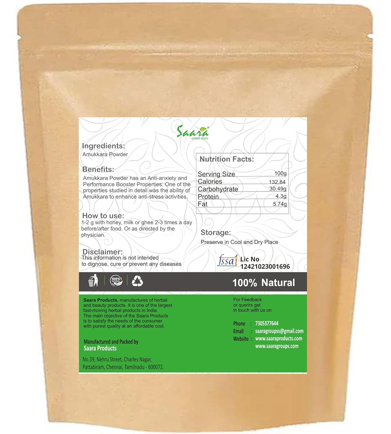 ASHWAGANDHA 70G