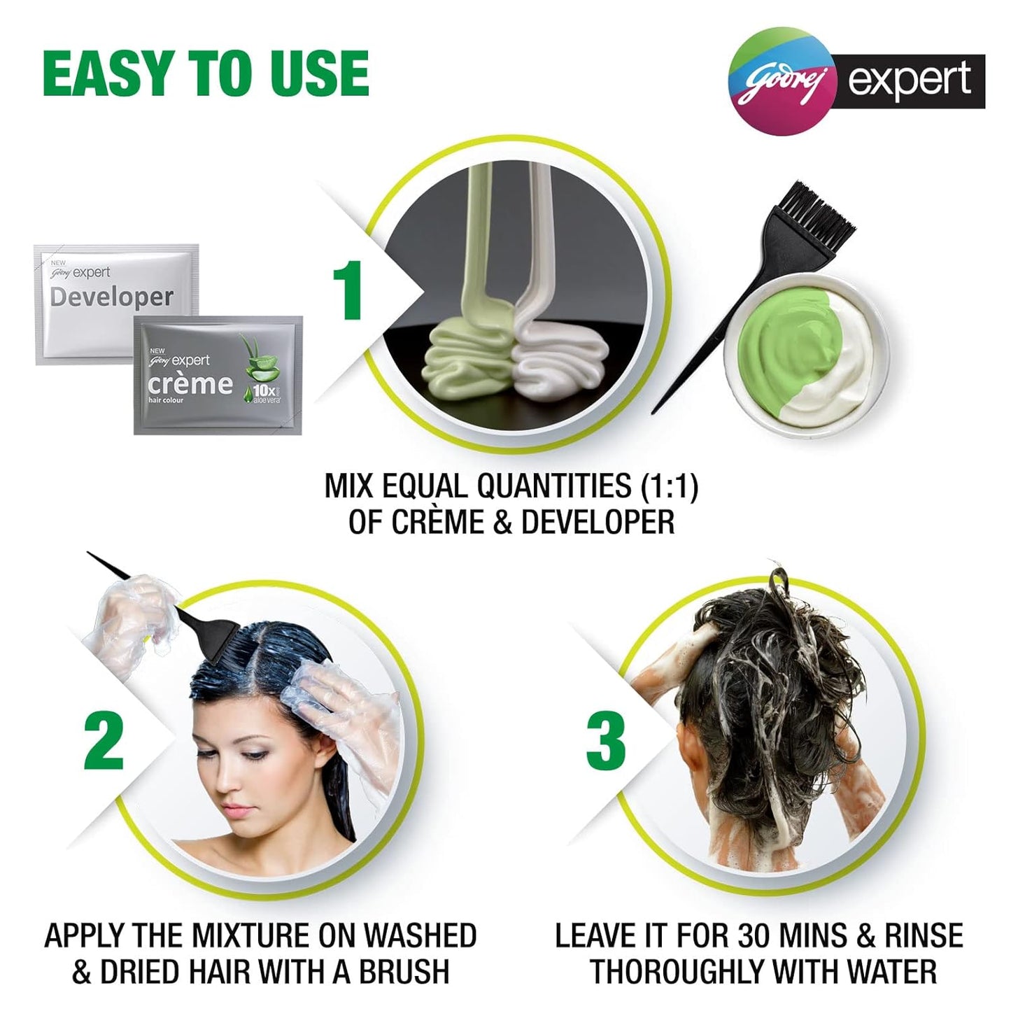 Godrej Expert Rich Crème Hair Colour Shade 4.06 DARK BROWN, Pack of 4 *