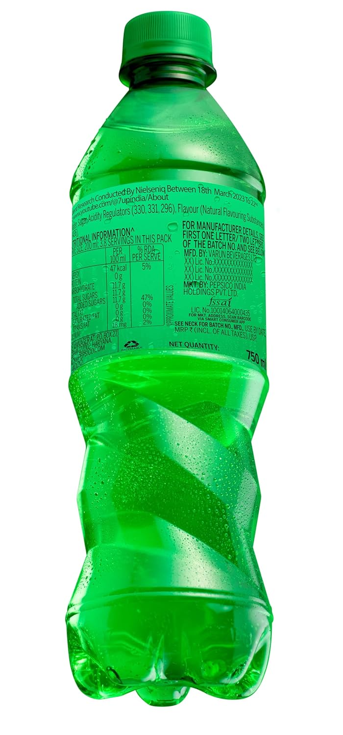 7UP Lemon Soft Drink, 750Ml