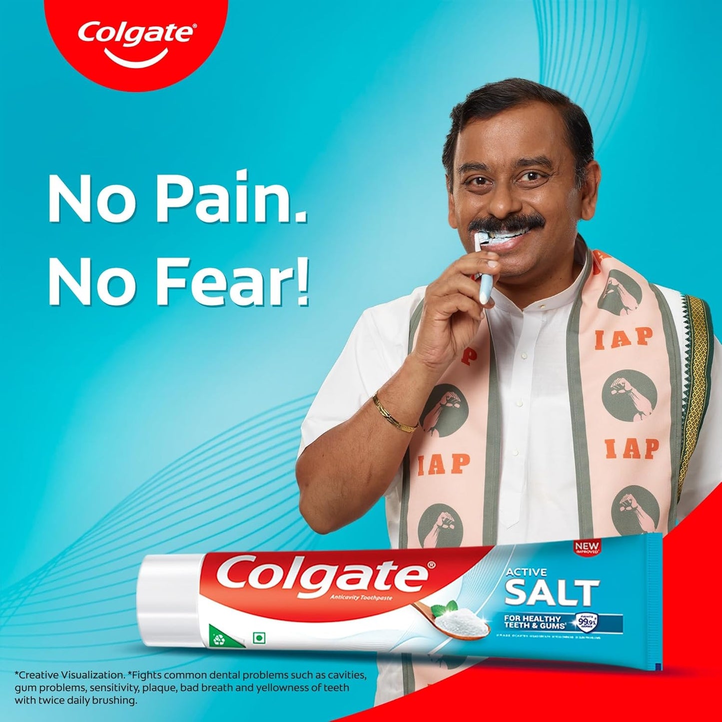 Colgate Active Salt Toothpaste, Daily Germ Protection, Pack of 100g, Toothpaste with Salt and Mint, Healthy Gums & Teeth, Tooth paste that Fights Germs & Provides Fresh Breath