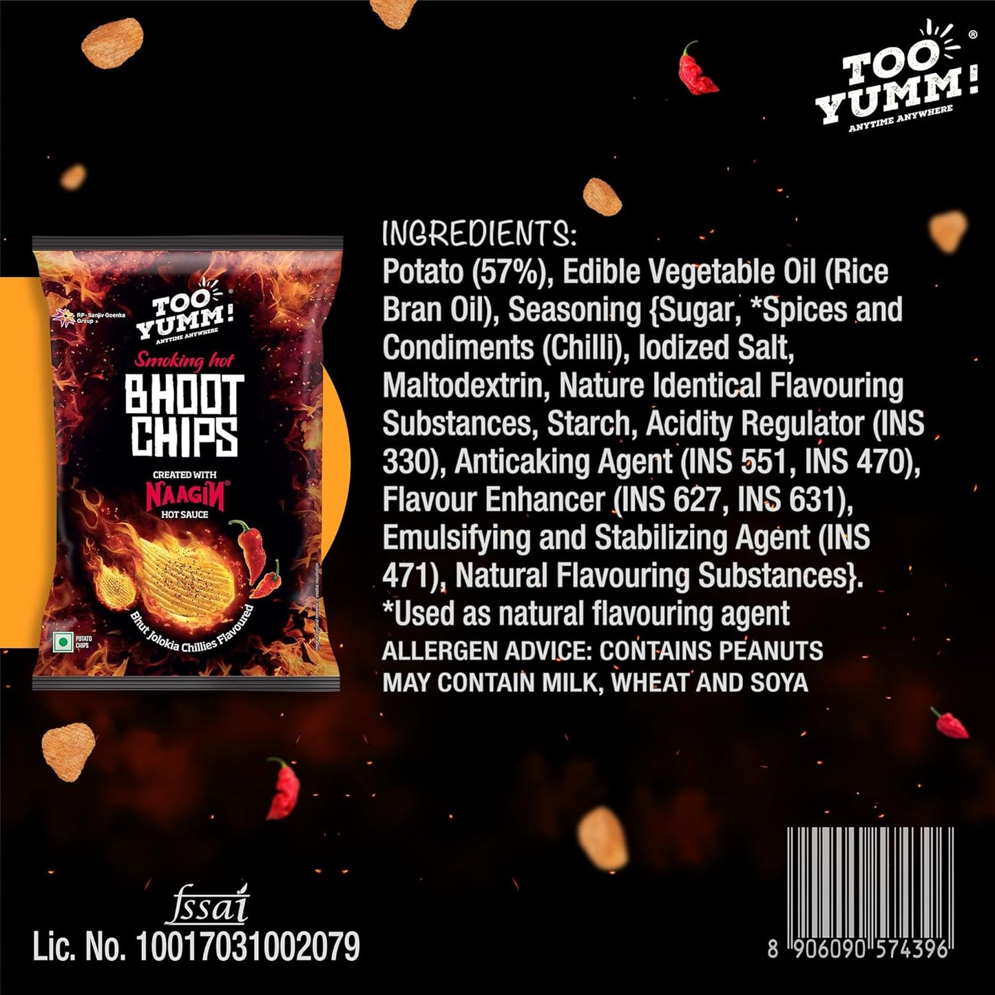 Too Yumm! Bhoot Chips | Created With Naagin Hot Sauce | Tasty & Spicy | Bhut Jolokia Chillies | Potato Chips