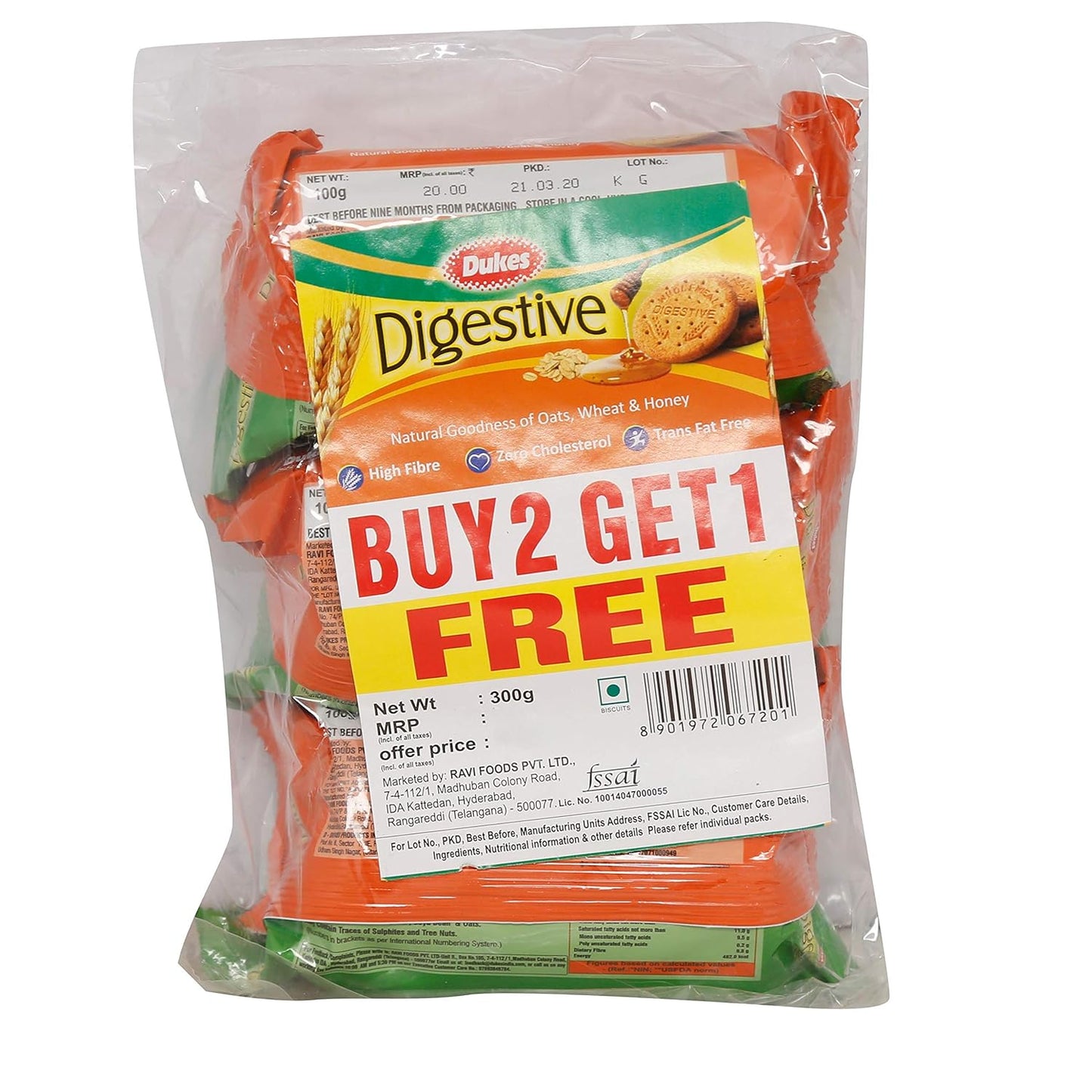 DUKES DIGESTIVE BISCUITS 2+1