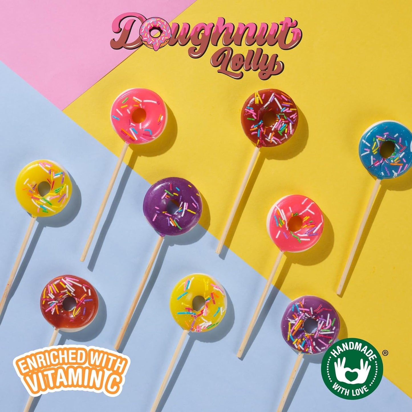 ZUBI THE FUN CANDY Doughnut Lolly | Enriched with Vitamin C | Handmade Lollies