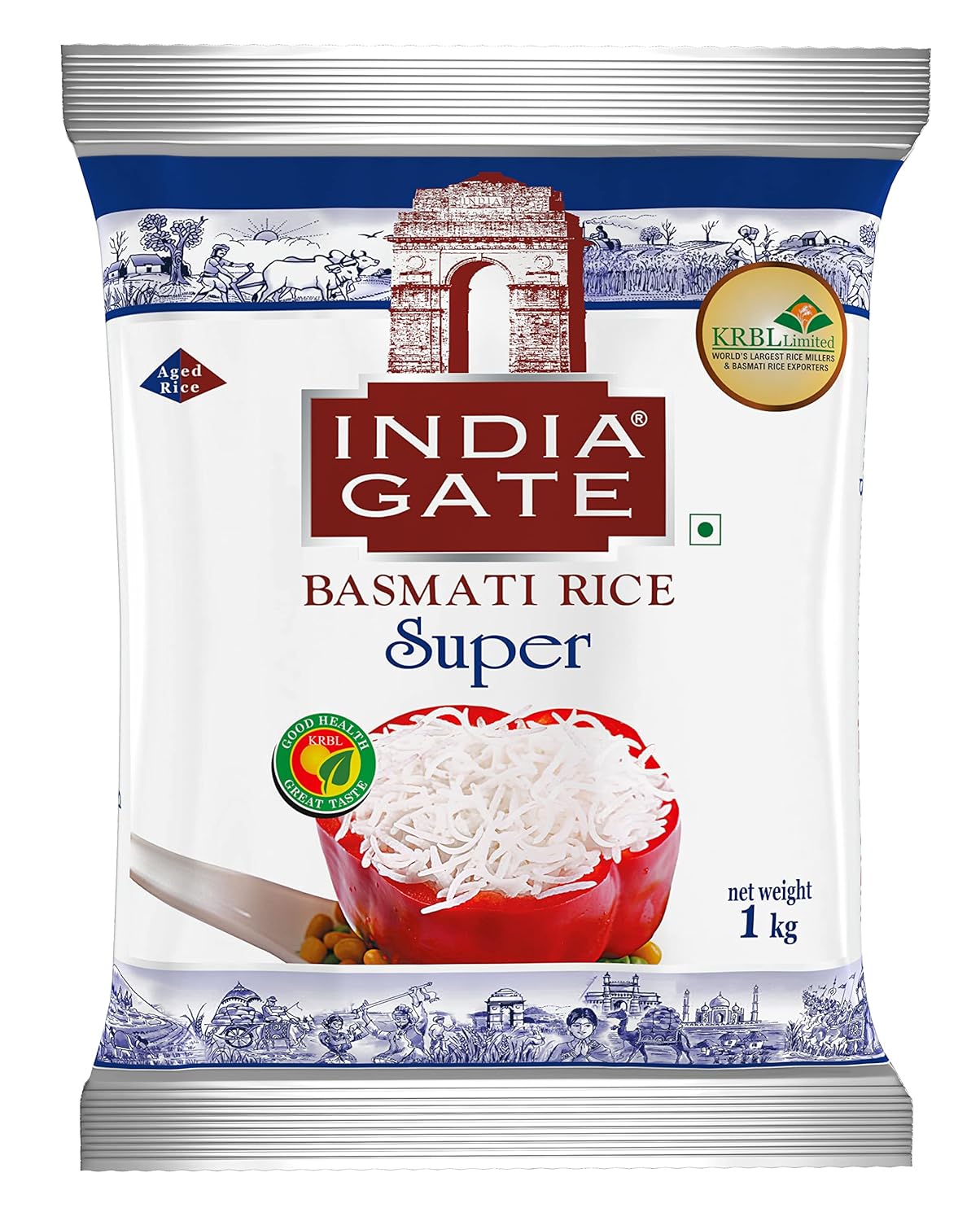 India Gate Basmati Rice Super, 1kg