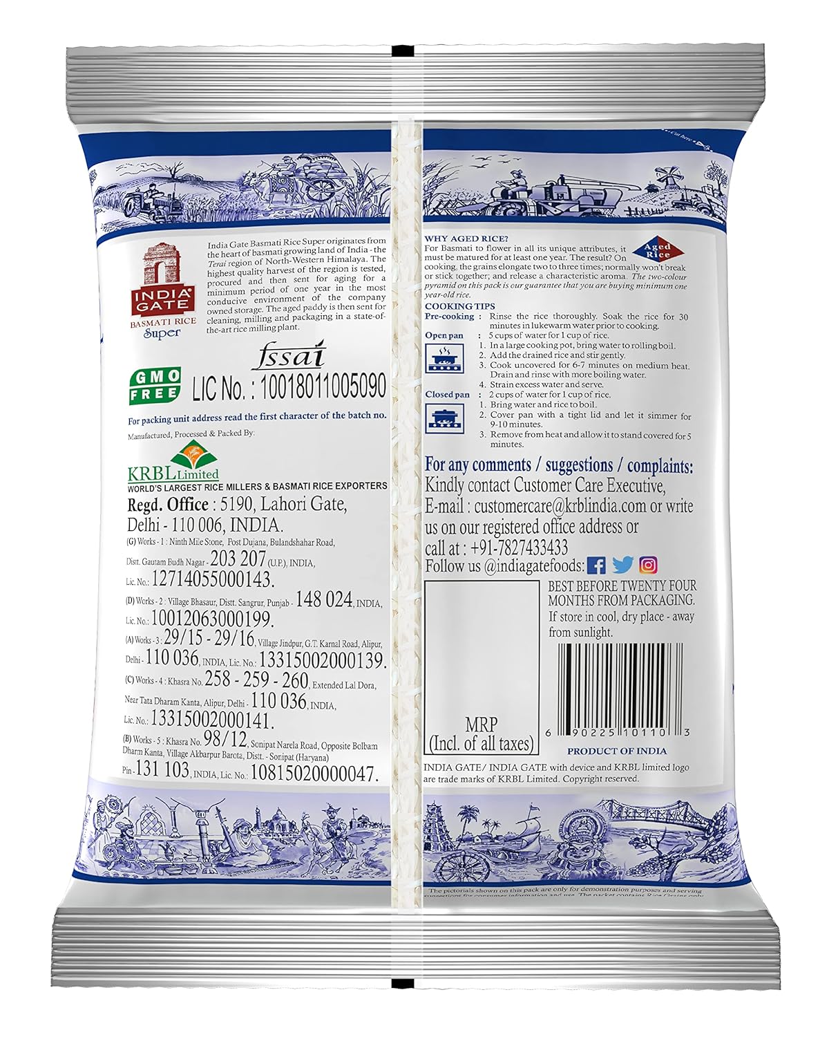 India Gate Basmati Rice Super, 1kg