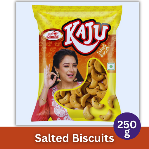 Sunder KAJU Super Salty Biscuits - Crispy Salted Square Shape Cumin Biscuits 200gm