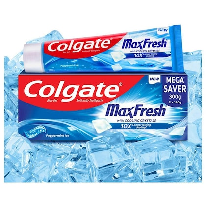 Colgate Max Fresh Peppermint Ice Blue Gel Toothpaste 300 g