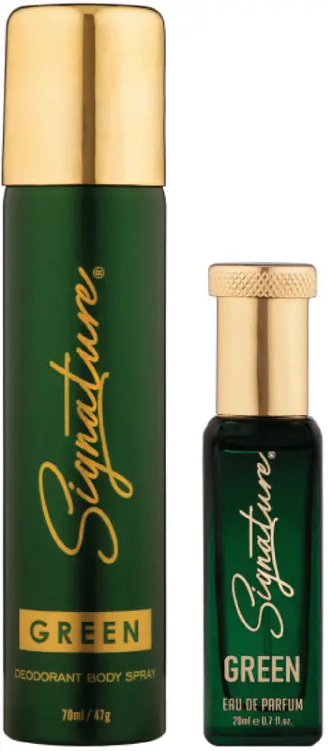 SIGNATURE Green Perfume 20ML & Green Deodorant 70ML |Floral Amber | Festival Gift Pack
